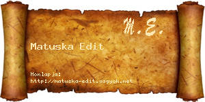 Matuska Edit névjegykártya